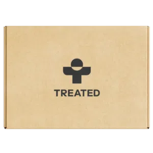 Brown box with Treated logo